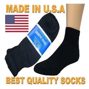 Creswell Men's Diabetic Ankle Socks Made in USA Loose Fit Soft Cotton Blend for Comfort & Moisture Management Top Recommended for Diabetes Foot Health