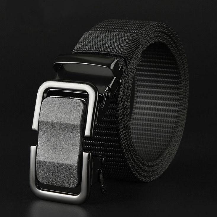 Men's Automatic Buckle Belt – No Hole Punch, Easy Adjust, Stretch Comfort for Business & Casual Wear