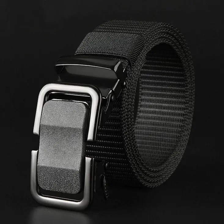 Men's Automatic Buckle Belt – No Hole Punch, Easy Adjust, Stretch Comfort for Business & Casual Wear