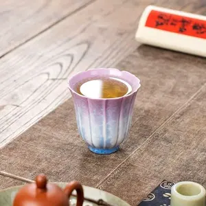 T14. Kiln-Changed Crystal Glaze Kung Fu Teacup, Ceramic Masterpiece Cup, Personalized Tea Tasting Cup
