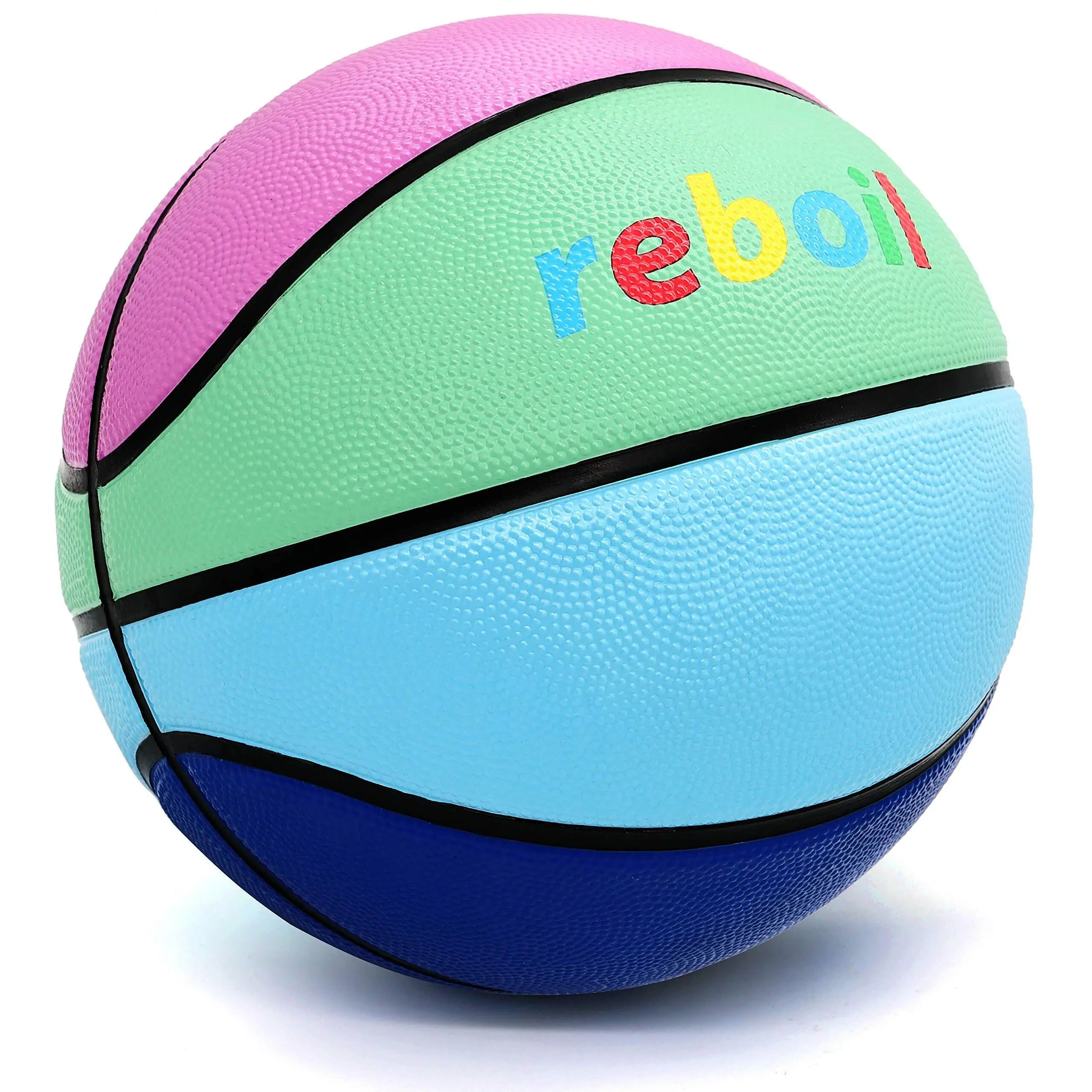 REBOILPHASE Kids Basketball Size 4 (25.5")–for Kids Basketball Gift- Colorful Rubber Basketball Series