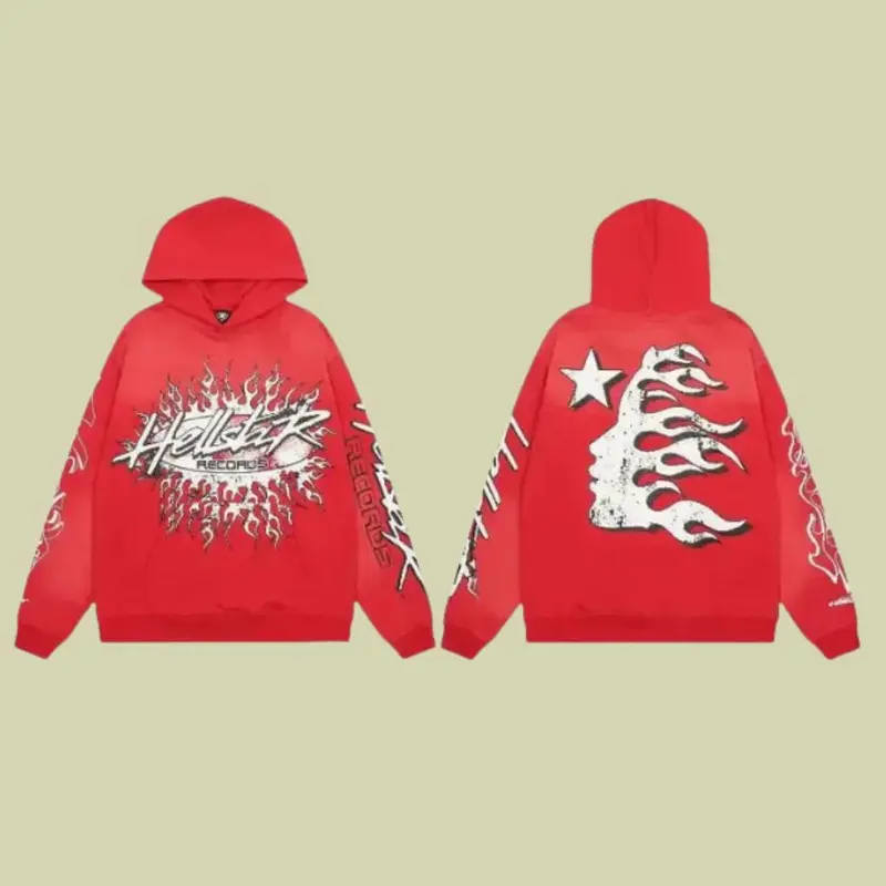 Hell-Star Streetwear Hoodie – Unisex Hip Hop Relaxed Fit Sweatshirt | Warm Winter Style | Gift for Her & Him