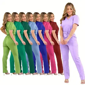 Breathable Summer Short-Sleeve Scrub Suits – Comfortable Nursing Uniforms tylish & Functional Nurse Scrub Sets – Best for Nurse