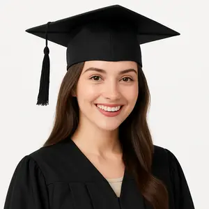 Classic Black Graduation Cap with Tassel
