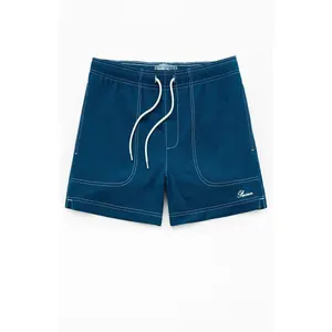 Pacsun Men's Blue Solid Seersucker 4.5" Swim Trunks