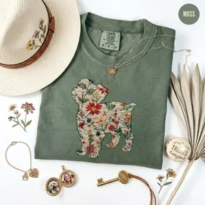 Comfort Colors Yorkie Floral TShirt, Yorkie Mama Shirt, Yorkie Dog Owner Outfit, Wildflower Yorkshire Terrier Mom Graphic Tees, Mothers Day Gift