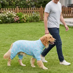 Dog Summer Shedding Hair Control Pajamas, Outdoor Breathable High Stretch Full Coverage, Anti Licking & Bug Protective Jumpsuit, All over Printing