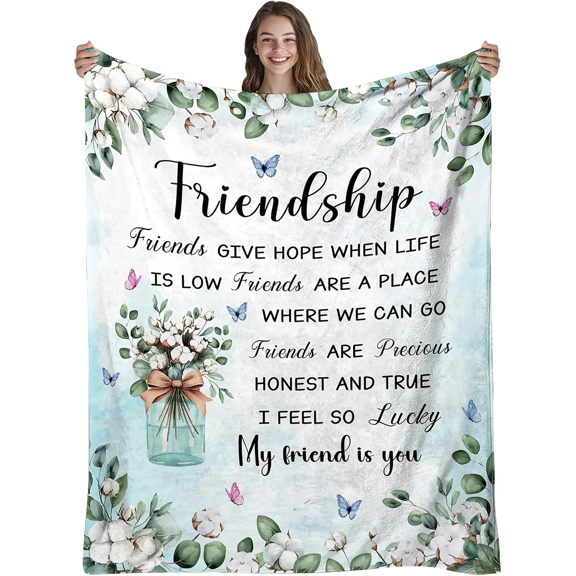 1pc Friendship Gifts for Women Best Friend Soul Sister Best Friend Blanket Soft Flannel Blanket Best Friend Birthday Gift