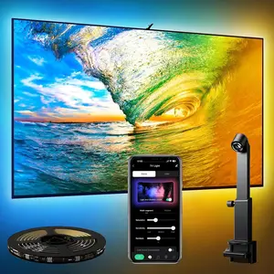 Smart TV LED Backlight with Camera, USB Powered APP Control Color Changing LED TV Light, TV Sync, LED TV Lights for 50 Inch Below Screens