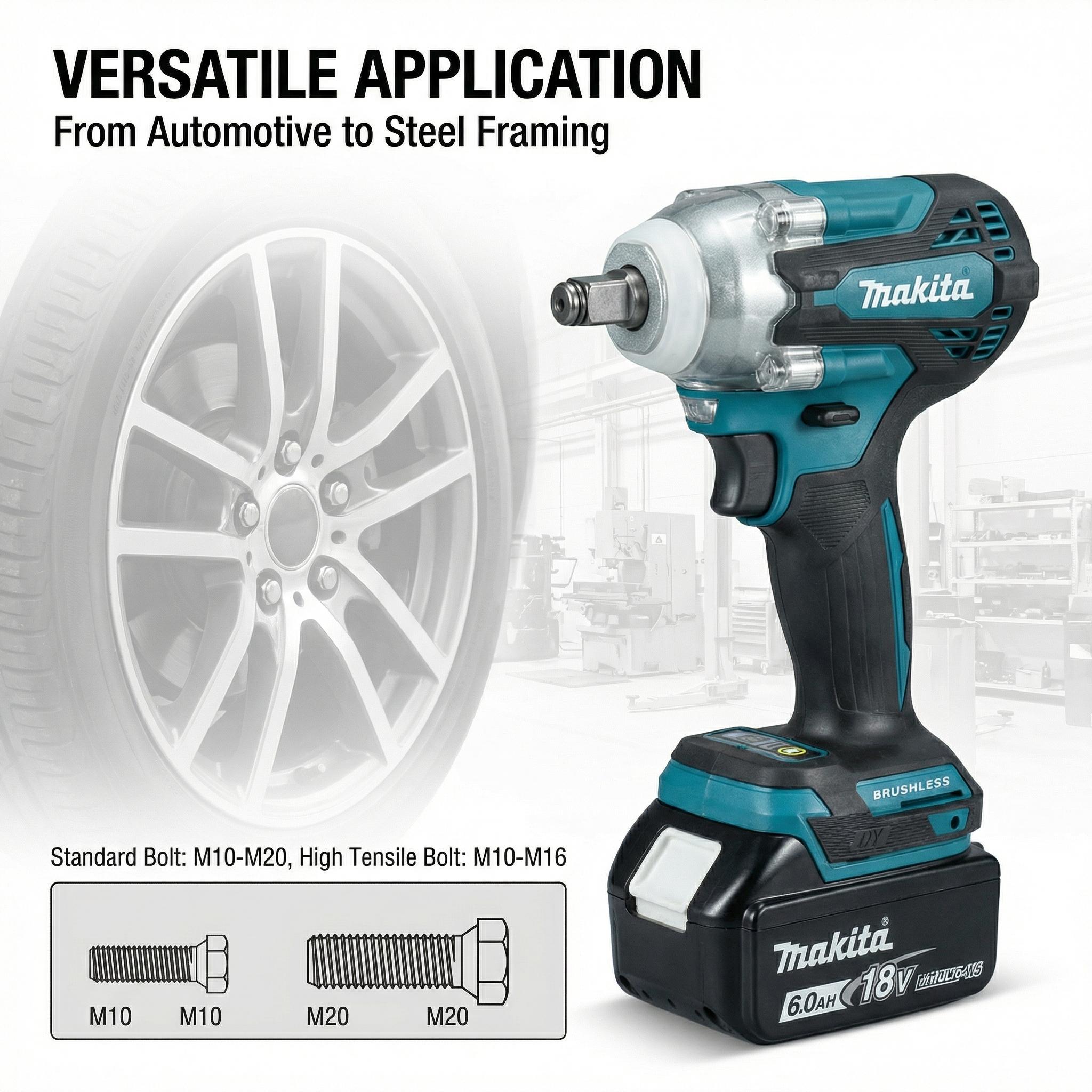 Makita DTW300   For Heavy Duty Use tool kit set impact  Compact Cordless Drill spanner wrench