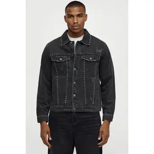 Paik Rhinestone Denim Jacket - Black Wash
