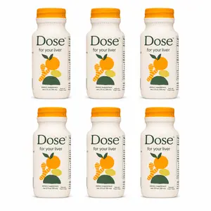 DOSE Organic Liver Support Shots 2 fl oz (6 Pack / 12 Pack) – USDA Organic Turmeric, Milk Thistle & Dandelion – Ready-to-Drink Liquid Supplement for Liver Detox, Digestion & Daily Wellness