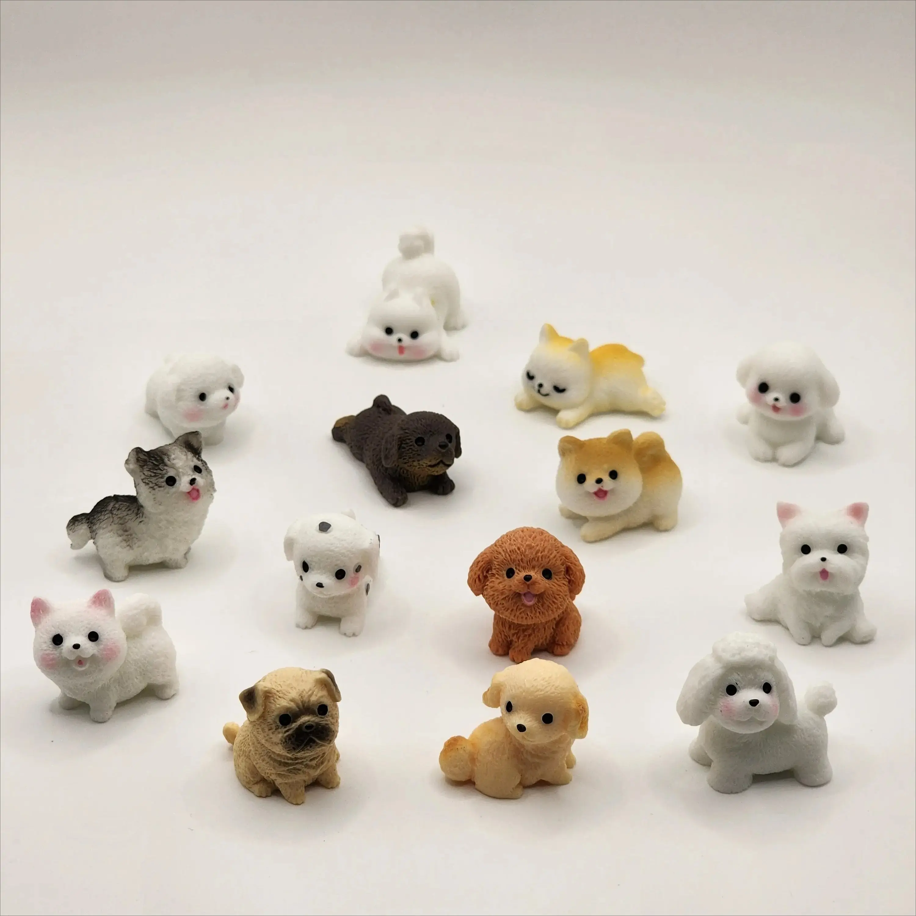 12 Pack Cute Puppy Mini Figurines, Assorted Dog Breeds Miniatures, Adorable Desktop Ornaments, Realistic Puppy Statues for Dollhouse Decor, Collectible Decorative Figurines, Lovely Display Gifts for Home Decoration & Hobby Collection