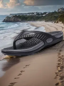 Durable Men's Flip-Flops, Casual Beach Shoes, Ergonomic Arch Support, Non-Slip Sole, Ideal for Summer Vacation, Camping, Hiking, Daily Commute