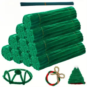 1020-Piece Ultimate Beginner Craft Kit  Includes 1000 single-color fluff sticks and 20 floral stems, ultra-soft and easy to bend, suitable for DIY crafts and stress-relief gifts