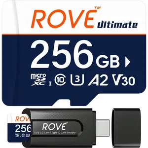 ROVE Ultimate 256GB Micro SD Card with USB 3.2 Gen-1 Type-C Card Reader For Dash Cams, DSLR Cameras, Action Cams, Drones, Gaming Consoles, Laptop & Smartphones