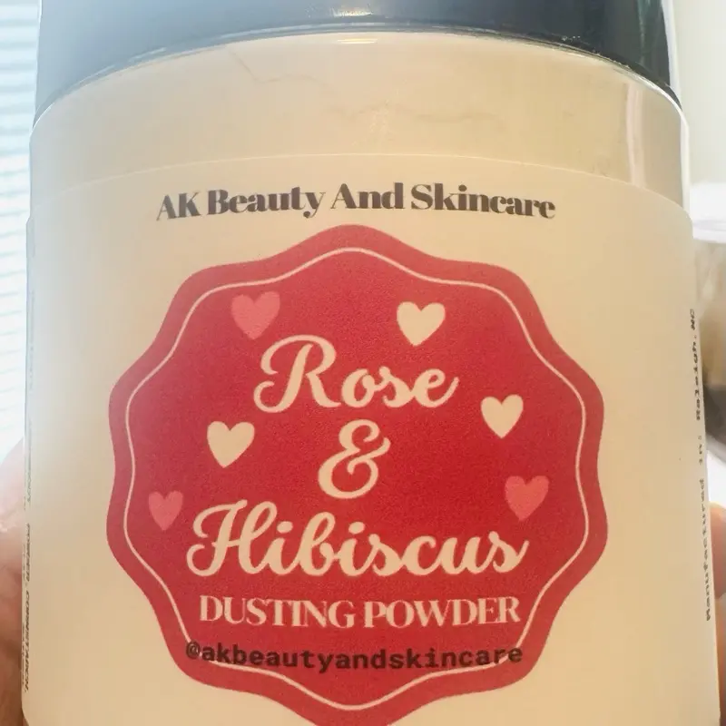 Rose and Hibiscus Scented Dusting Powder Body Powder All Natural with Kaolin Clay care cosmetic, Deodorizer