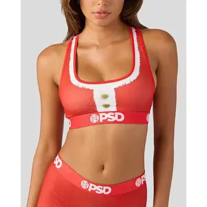 PSD Womens Santa Baby Racerback Sports Bra - Comfortable, Breathable, Ultra-light Fabric