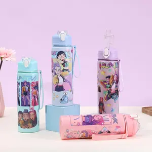 KPop Cartoon Anime cup - Tumbler – Reusable Hard Plastic Water Bottle with Lid & Straw Eco-friendlyfor school, travel, or parties. No chemical smell or taste.