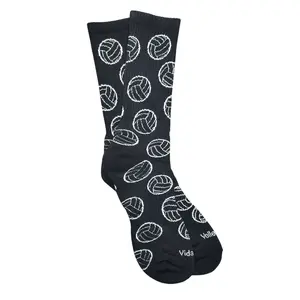 Black and White Volleyball Crew Socks