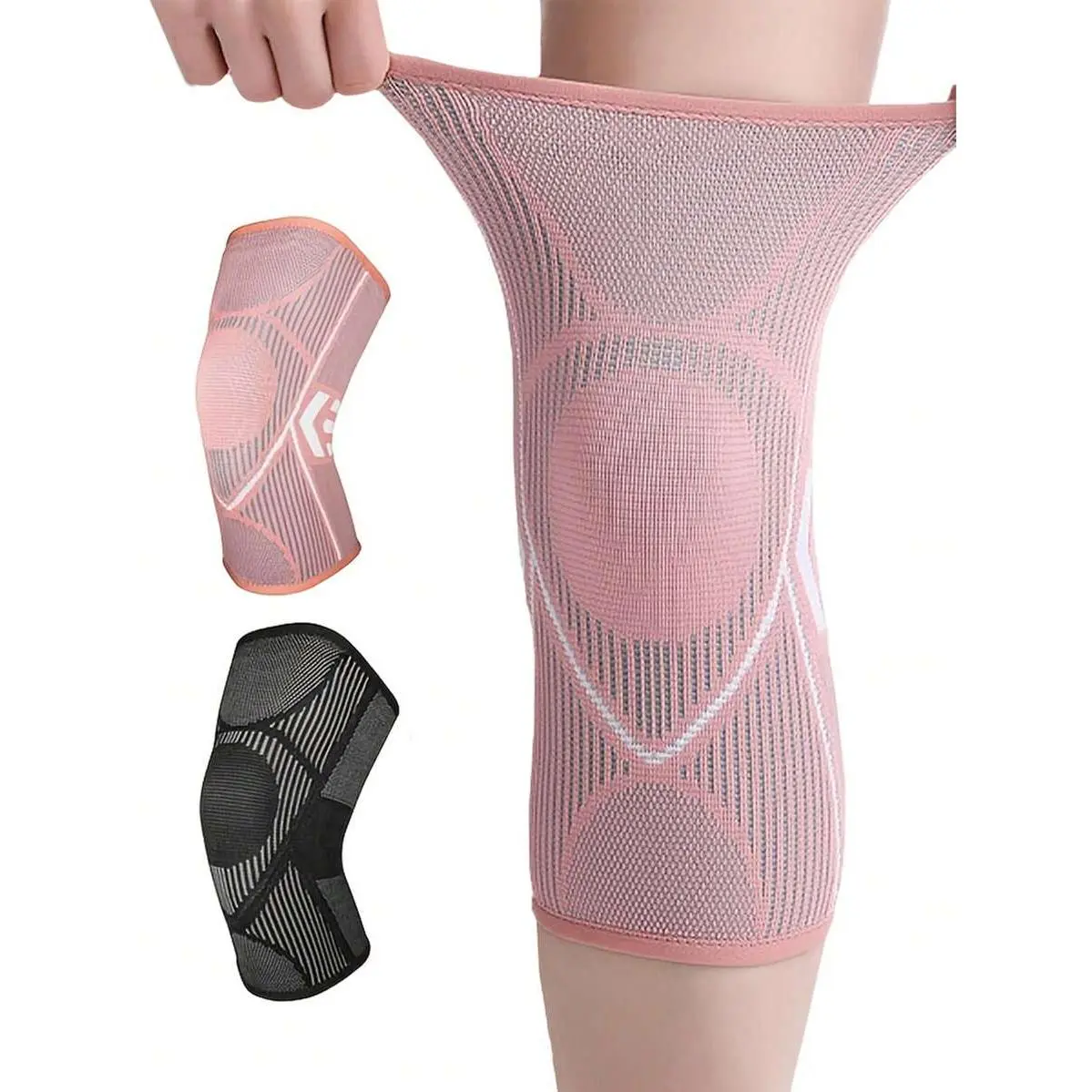 A pair Anti-Slip Elastic Sports Knee Pads, Breathable Compression Knee Brace, Unisex, Relieve Knee Pain, Absorb Impact, Provide Knee Support, Suitable For Volleyball, Soccer, Dance, Yoga, Tennis, Running, Cycling, Fitness, Climbing, Basketball