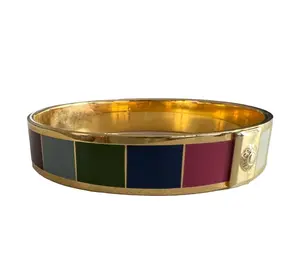 Pre-owned Coach Legacy Stripe Enamel Bangle