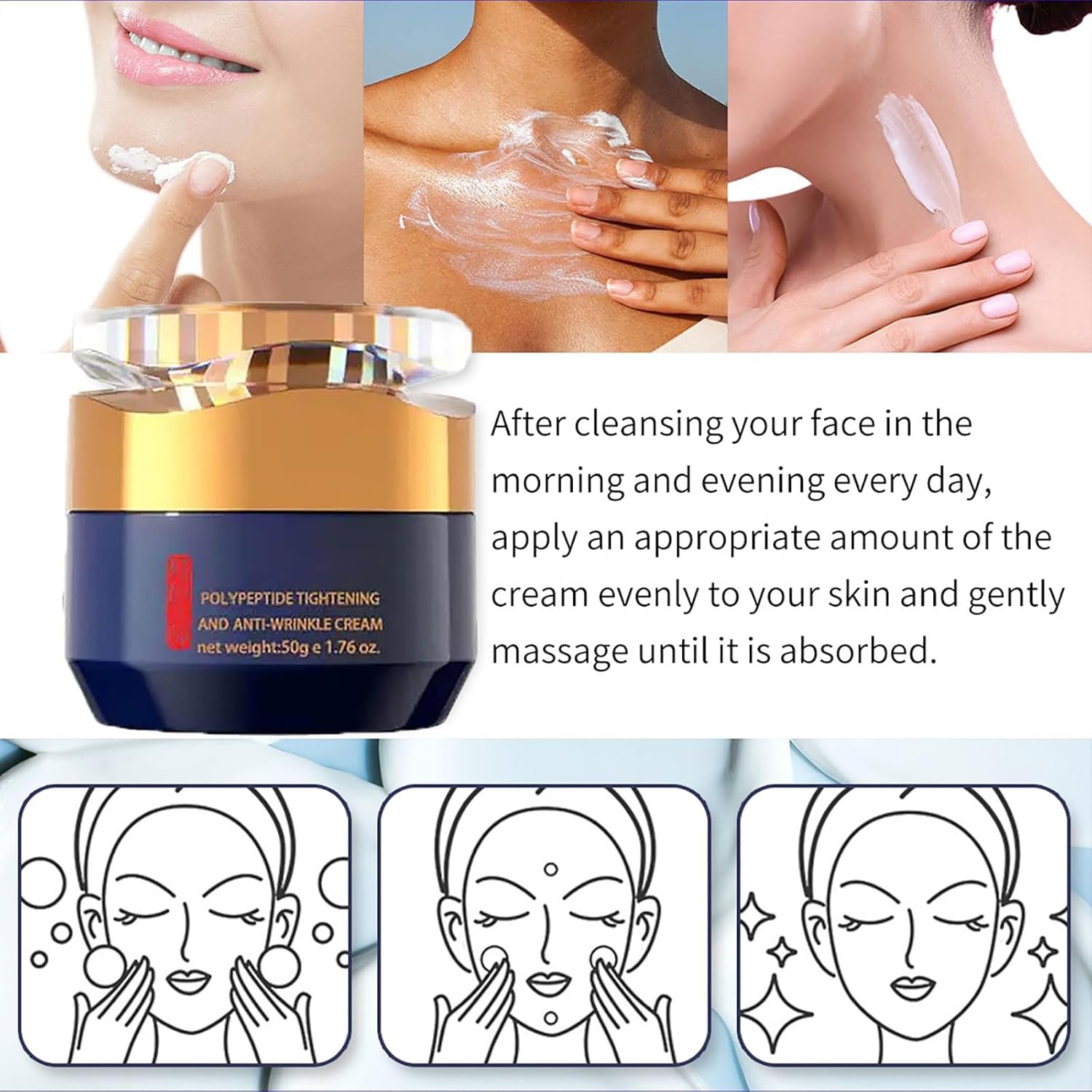 4/2PCS Polypeptide Anti-Wrinkle Face Cream – Firming Full Face Cream, Wrinkle Removal Cream, Polypeptide Tightening Cream, Anti-Aging Firming Eye Cream for Women & Men