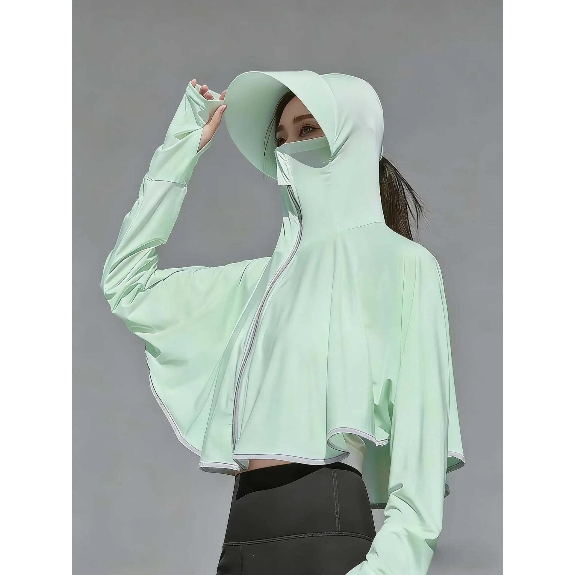 Light green (ice silk) large hat eas