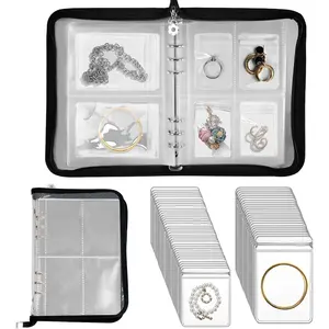 Travel Jewelry Organizer Transparent Jewelry Storage Book Set with Anti-oxidation Pocket Traveling Necklace Earring Organizer for Ring, Bracelets, Postcard (120 Grids +75 Thicken PVC Zipper Bags) - Home Improvement.