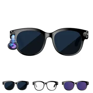 Sunglasses Smart Glasses,with 8MP Cameras Anti-Shake, 1080P Video ,3 Lenses (Transparent Lenses + Black Lenses+Purple Lenses) for Travel Sports Hands-free Video Recording ,290Mah Battery ,40g Weight ,BT Calling,AI Translation AI Glasses