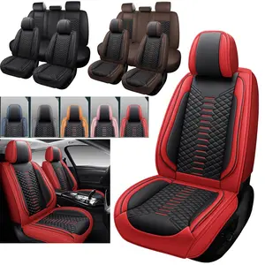 Luxury 5 Seat Covers Full Set Nappa Leather Pickup Seat Cushion Cover Fit for 2015-2024 Ford F150 SuperCrew & 2017-2024 F250 F350 F450 Super Duty Crew Cab XL XLT Lariat King Ranch Platinum