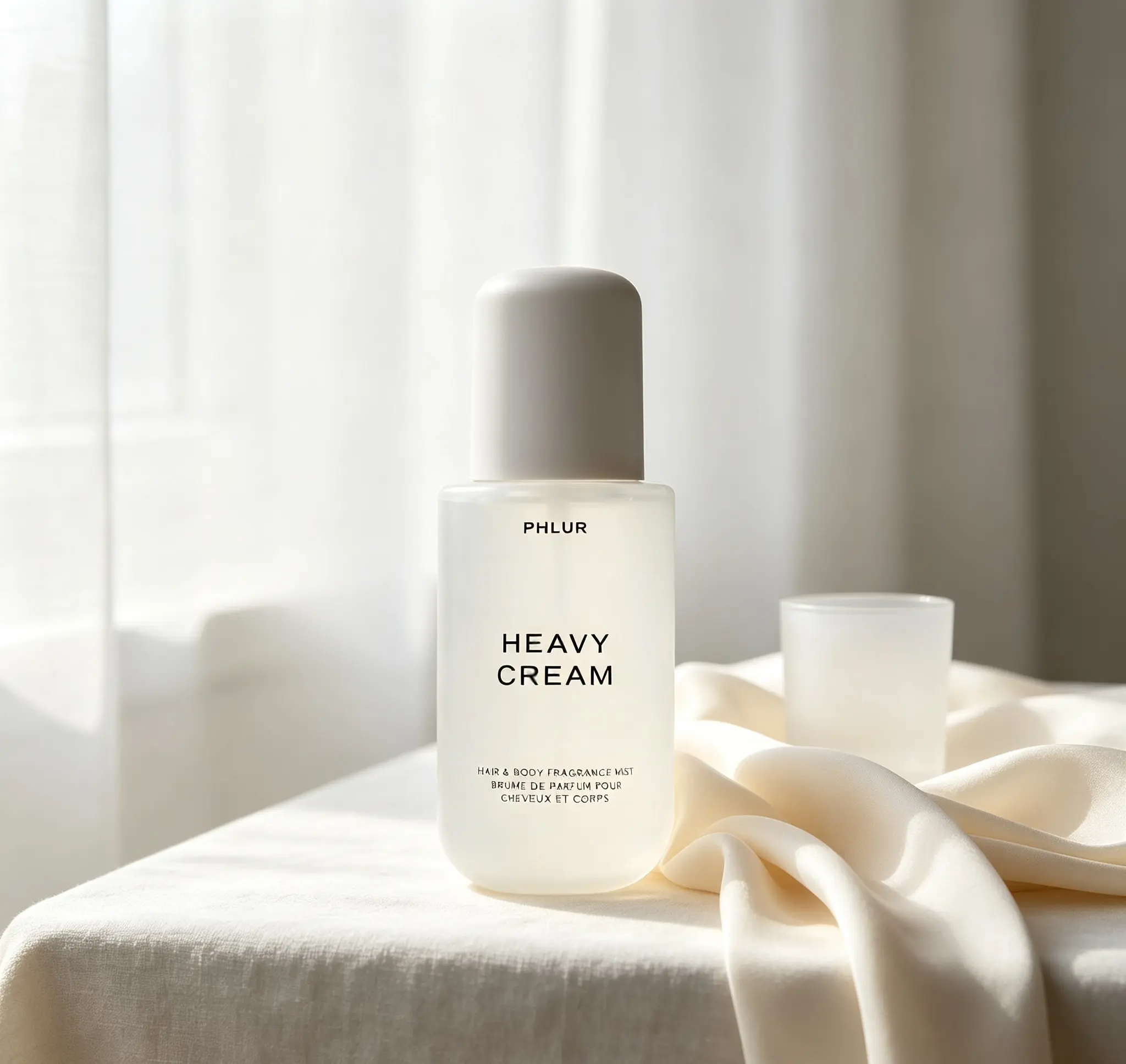 PHLUR Heavy Cream Hair & Body Mist 8 Fl Oz 240ml Long Lasting Gourmand Fragrance Spray for Women, Rich Vanilla Marshmallow Coconut Cream & Bright Citrus Scent, Refreshing Daily Body Perfume