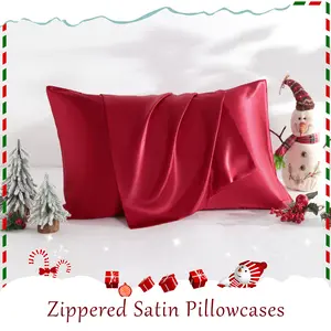 Bedsum 2 Pieces Silky Satin Pillowcases with Hidden Zipper, Super Soft Pillow Cases for Hair and Skin