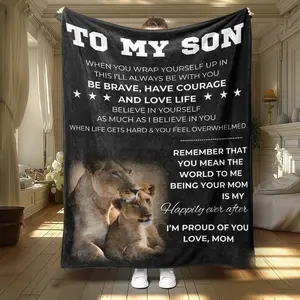 Letter & Animal Pattern Flannel Blanket, Soft Cozy Throw for Bedroom Couch Sofa, Warm Nap Blanket with Cute Letter Animal Artwork, Room Decor Gift for Son, Kids, Family, Birthday Holiday