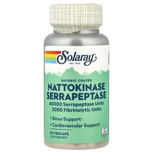 Solaray Nattokinase Serrapeptase, Enteric Coated, 30 VegCaps