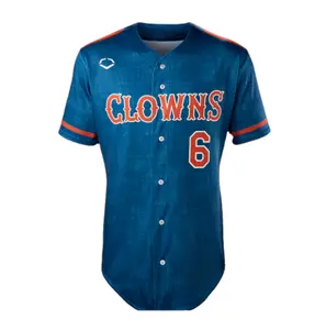 Clowns EvoShield BBCL Jersey Navy Loose Fit Moisture Wicking Breathable Polyester Baseball Uniform