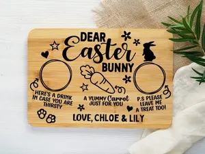 Personalized Easter Bunny Tray, Tray for Bunny, Kids Easter Activity, Wooden Easter Bunny Tray, Dear Easter Bunny, Wooden Bunny Tray