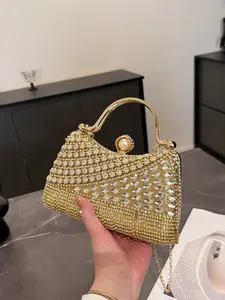 Women's Fashion Minimalist Casual Evening Clutch with Rhinestone Design Perfect for Daily Commuting, Shopping, Dates, Gifts, Bridal Bags Essential for Every Woman