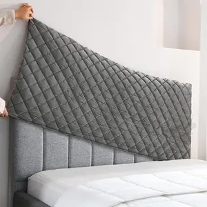 Stretch Velvet Headboard Slipcover for Queen/King Bed | Dustproof Protector | Essential for Rental Bedroom Decor