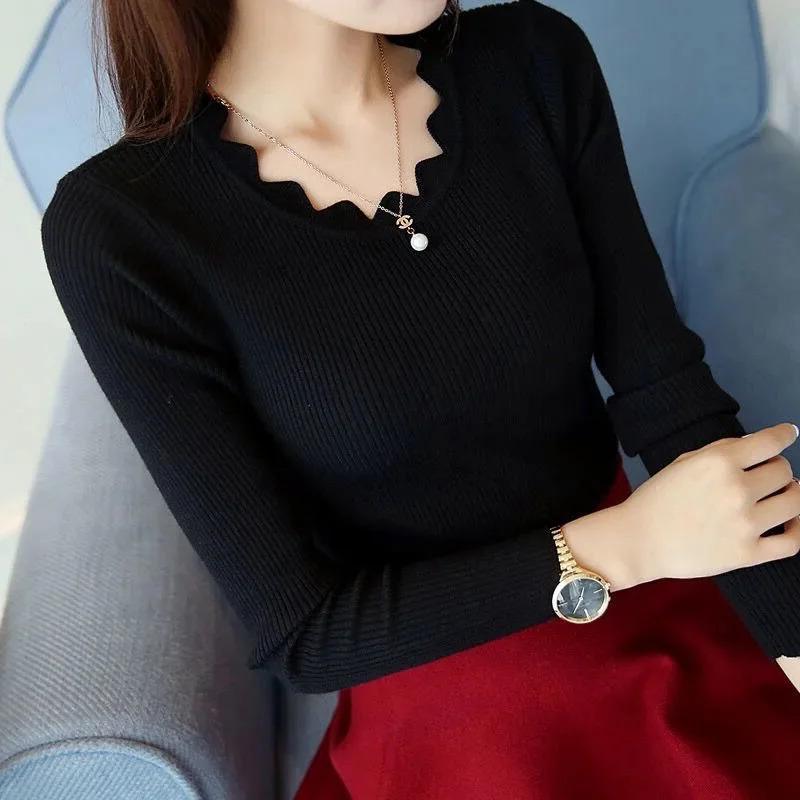 2025 Fashion Long Sleeve Elegant O-neck Women Sweater Autumn Solid Slim Knitted Tops Winter Casual Pullover Jumper Fit Clothes White Yarn Comfort
