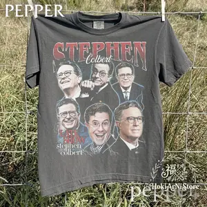 Stephen Colbert Vintage Bootleg T-Shirt, 90s Rap Tee Style, Retro Late Show Fan Shirt, Comedian Homage Graphic Tee