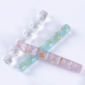 2Counts/Set 5-Grid Acrylic Clear Nail Brush & UV Gel Pen Display Rack - Multi-Layer Painting Brush Organizer Stand, Colorful Manicure Tool Storage Rack for At-Home or Salon Use. Transparent Acrylic Material with 5 Compartments for Organizing Nail Brushes