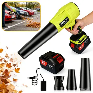 1500W Turbo Jet Blower, Cordless Leaf Blower with Brushless Pure Copper Motor, Handheld Car Dryer & Snow Blower for Home & Garden