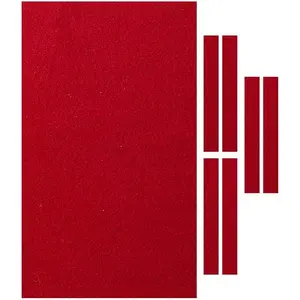 Professional 9ft Pool Table Felt with 6 Felt Strips, Billiard Snooker Cloth for 9 Foot Pool Table Billiard Accessories (Red)
