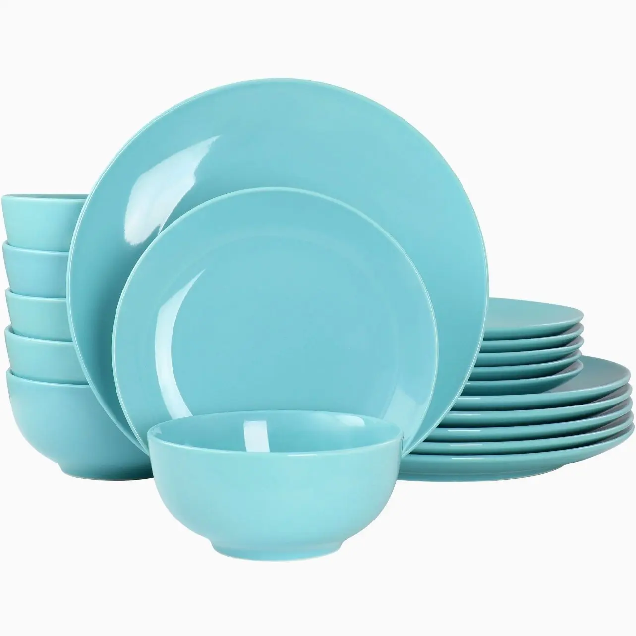 18 Piece Porcelain Dinnerware Set, Service for 6