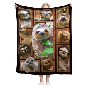 Sloth Blanket Throws Sloth Gifts Sloth Throw Blanket for Women Men Kids Adults Soft Warm Cozy Flannel Blanket for Couch Sofa ​Bed 50""x40""