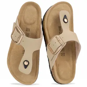 Project Cloud Women's | 100% Genuine Leather Thong Sandals | Memory Foam Insole | Lightweight | Non-Slip - Malaga