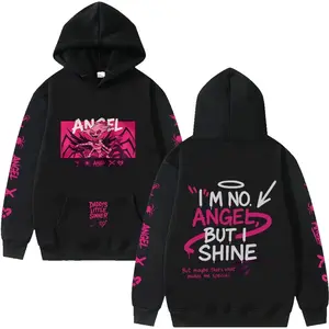 Angel Dust Hoodie HazbinHotel Harajuku Anime Pullovers Demoncore Unisex Streetwear Cute Edgy Imp Gift for Fan Streetwear