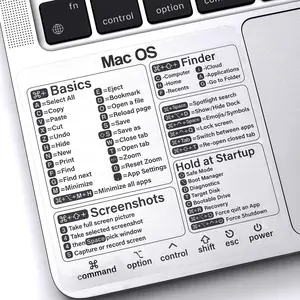 MAC Os Shortcuts Sticker Set, Durable Keyboard Labels for Macbook Pro/air, M1/m2/m3, 13"-16", Water & Tear Resistant Design