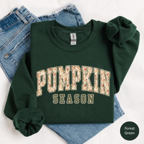 Pumpkin Season Gildan Sweatshirt or T-Shirt, Cozy Fall Pumpkin Patch Shirt, Thanksgiving Autumn Graphic Tee